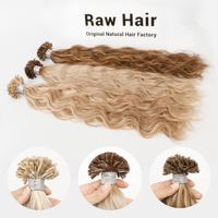 Prix d'usine 100% Cheveux Humains Remy Européens Alignés Double Drawn Bouclés Extensions de Cheveux à Pointe en U en Kératine Sans Enchevêtrement pour Femmes