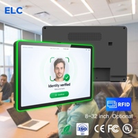 Système de contrôle d'accès PoE avec tablette Android, lecteur RFID, caméra 5MP, montage mural, voyant LED RGB pour salle de réunion