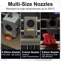 Flashforge AD5X Hotend Nozzle Kit Terintegrasi Heat Break Quick Release 0.25/0.4/0.6/0.8mm Suku Cadang Extruder Printer 3D AD5X