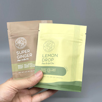 Sachet Doypack Personnalisé Imprimé pour Emballage de Thé en Plastique 50g 100g 200g, Sachet Refermable en Papier Kraft avec Fermeture Zip, Pochette Autoportante