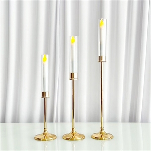 Candelabro Moderno de Acrílico con Baño de Oro para Velas Cónicas, Centro de Mesa para Hogar, Bodas y Fiestas - Product Image 5