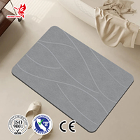 Tapis de bain en pierre d'argile diatomée gravé, séchage rapide, super absorbant, antidérapant, écologique et durable