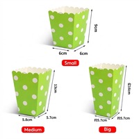 Boîtes à Popcorn Personnalisées en Papier, Jetables, à Pois et Vert Citron, Fournitures de Fête pour Anniversaire et Baby Shower
