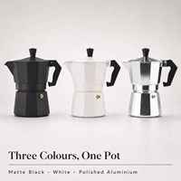 Cafetière Moka à valve unique pour cuisinière, en alliage d'aluminium, avec couvercle durable, 150 ml, 300 ml, 3 couleurs, corps octogonal
