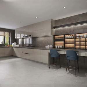 Cuisine moderne sur mesure pour toute la maison, ensemble complet d'armoires de cuisine et finition laquée, armoires de cuisine sans poignée - Product Image 2