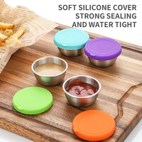 Mini coupelles à sauce pour aliments, salades, tomates, en acier inoxydable, avec couvercle