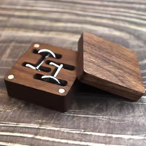Tùy chỉnh sản phẩm mới khắc Walnut gỗ Khuy măng sét đồ trang sức hộp gỗ cho nam giới Quà Tặng - Product Image 3