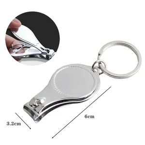 Multifunction Custom Logo 3 In 1 Nail Clipper Bottle Opener Keychain Nail Cutter