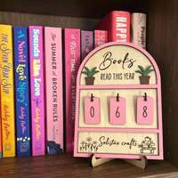 Cadeau populaire pour lecteurs : Afficheur de lecture en bois personnalisé pour la décoration de bibliothèque, pour livres lus cette année