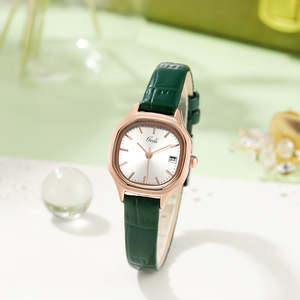 Montre pour femme légère, étanche, avec calendrier, luxueuse et minimaliste, en cuir, à quartz - Product Image 1