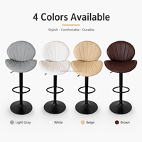 Tabourets de bar confortables et réglables en cuir PU avec base en fer noir pour îlot de cuisine et comptoirs de salle à manger