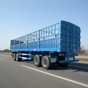 <span class=keywords><strong>Semi</strong></span>-<span class=keywords><strong>remorque</strong></span> de <span class=keywords><strong>camion</strong></span> à 2-4 essieux <span class=keywords><strong>avec</strong></span> clôture en acier, parois latérales et conception ouverte, pneus 12R22.5, haute qualité - Product Image 3