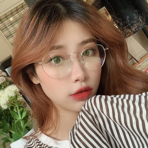 Montures de lunettes rondes Qianai, monture complète, verres en acrylique anti-UV et anti-lumière bleue, forme ovale unisexe pour hommes et femmes - Product Image 4