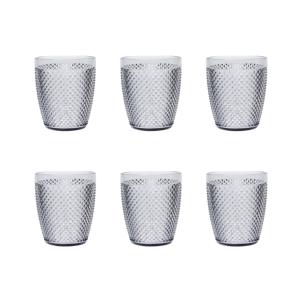 Set di bicchieri in plastica Excelsa, 6 pezzi, motivo a diamante, 40 cl, colore argento. - Product Image 2