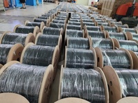 Kabel GJYXFCH 1 2 4 inti Kabel Serat Optik Datar Luar Ruangan Kabel Serat Optik FTTH Drop Luar Ruangan Bergaris Biru Putih Merah Kuning
