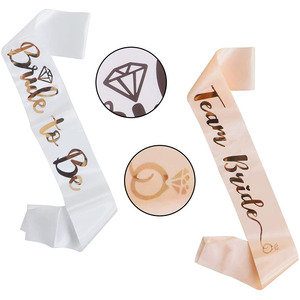 Correas de novia para la futura novia, color champán, oro rosa, letras Team Bride, decoración para fiesta de boda, reutilizables - Product Image 2