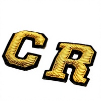 Badge brodé personnalisé haut de gamme fait main en soie indienne, avec lettres anglaises en tissu perlé 3D, style à coudre pour chapeaux et vêtements