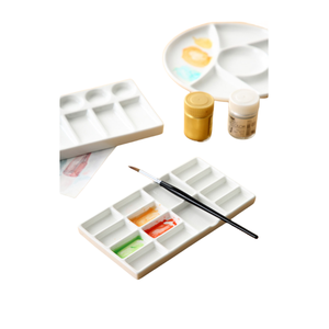 <span class=keywords><strong>Palette</strong></span> en <span class=keywords><strong>porcelaine</strong></span> <span class=keywords><strong>aquarelle</strong></span> céramique 7 puits fleur fleur <span class=keywords><strong>Palette</strong></span> pour artiste peinture - Product Image 4
