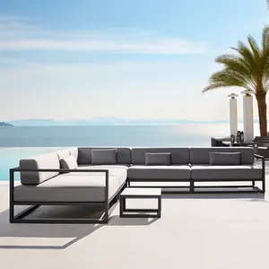 Outdoor 4pcs alumínio sofá pequeno mobiliário secional modular Set água prova tecido