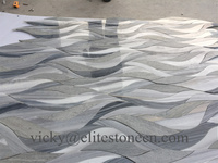 Mosaïque de marbre à jet d'eau, motif vague, mosaïque de pierre pour la décoration murale de la cuisine et de la salle de bain