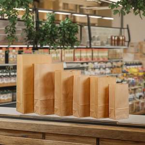 Sacs d'emballage en papier kraft pour plats à emporter, papier enduit imperméable et résistant à l'huile pour les noix et les graines - Product Image 3