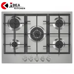 HOME 35.4" (90cm) Built-in 5 Burner Gas Hob/Cooktop Stainless steel kitchen Cooker Stove