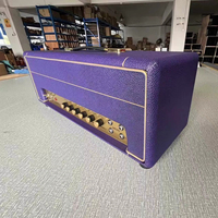 Amplificateur de guitare personnalisé 1959 Plexi câblé à la main, tête 50W, volume principal et boucle, tubes JJ, rayures dorées en couleur violette