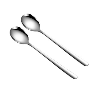 ช้อนสแตนเลส 304 2 ชิ้น ช้อนคนซุปสำหรับใช้ในครัวเรือนแบบหนา ด้ามยาว สไตล์เกาหลี สีพื้น - Product Image 1