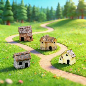 Miniatura de Casa de Pueblo de Resina para Jardín de Hadas, Manualidades para Bonsái, Terrario, Decoración de Escritorio, Jardín, Patio - Product Image 4