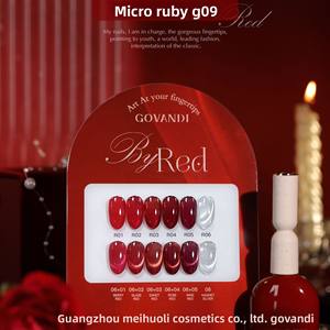 2024 Govadni nouvelle série rouge vernis à <span class=keywords><strong>ongles</strong></span> colle 6 couleurs pour noël nouvel an LED Source de lumière transfrontalière petit ensemble bouteille - Product Image 3