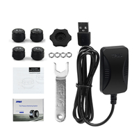 Système d'alarme de surveillance de la pression des pneus Android USB TPMS externe 4 capteurs avec écran LCD haute qualité pour échange libre des pneus
