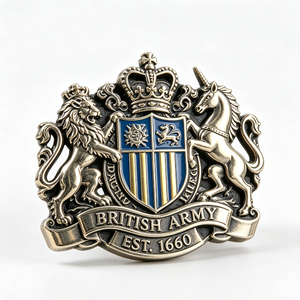 British Badge <b>1660</b> Silver Plated Zinc Alloy Hard Enamel Full 3D Emblem Antique Collectible Art - Product Image 4