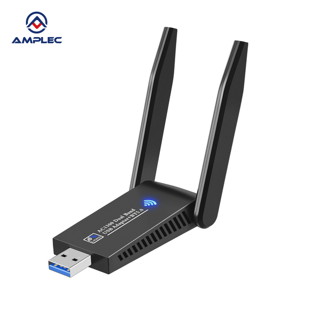 AC1300 WiFi Wireless Network Card + BT 5.0 Adapter USB 3.0 1300M Adapter BT 5.0 with Antenna 2.4GHz + 5.8GHz Mini Dongle