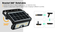 Nouvelle lampe solaire LED 7 W 900LM avec capteur PIR, lampe solaire extérieure, IP65, étanche, applique murale, alimentée par énergie solaire, batterie amovible, CE EMC