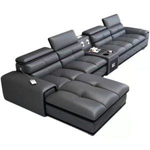 Divano Modulare in Pelle Ecologica con Spugna Artistica, Stile <span class=keywords><strong>Moderno</strong></span> Minimalista Italiano, Gambe in Acciaio Inossidabile, <span class=keywords><strong>Grande</strong></span> per <span class=keywords><strong>Soggiorno</strong></span> - Product Image 1