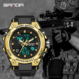 Sanda 6008 Men's Alloy Oval Case Analog Quartz <b>Digital</b> <b>Watch</b> <b>Waterproof</b> Sports Luxury - Product Image 4