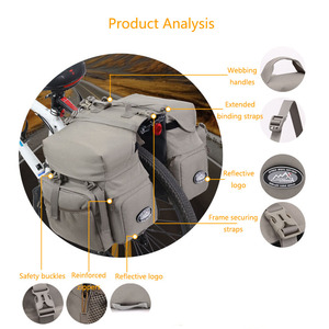 Sacs de vélo imperméables grande capacité, sacs de <span class=keywords><strong>porte</strong></span>-bagages arrière double face pour vélo de montagne et de route - Product Image 2