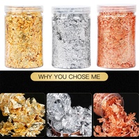 Paillettes et confettis imitation feuilles d'or AK pour la peinture, les arts, le nail art, la feuille d'argent et d'or, les moules en résine décoratifs