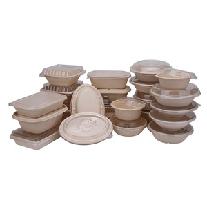 Food Grade Biodegradable Disposable Sugarcane Bagasse Bowl With Lid