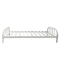 Cadre de lit simple en métal blanc robuste, moderne et solide en acier, taille Queen, pour salon, appartements King, Double et Twin