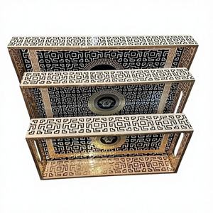 Plateau en bois imprimé Meena de qualité supérieure, écologique et durable |   Plat de service au design ethnique indien moderne, compatible lave-vaisselle - Product Image 1