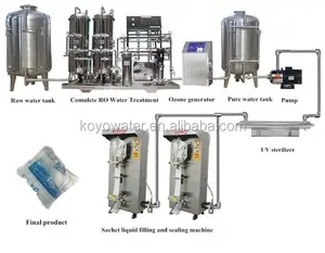 Sachet air mineral murni seluruh pengolahan mesin dengan sistem filtrasi