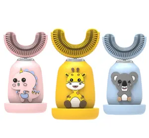 Kid's Electric Toothbrush Portable Cute Cartoon Soft Brush Electric Ultrasonic Toothbrush