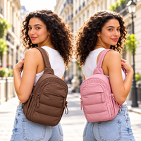 Sac à bandoulière pour femme avec logo personnalisé, léger, résistant à l'eau, sac à dos multi-poches, sac de poitrine de voyage