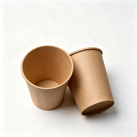 Gobelet en papier kraft biodégradable à paroi simple, qualité alimentaire, écologique, recyclable, avec revêtement PE et logo personnalisé