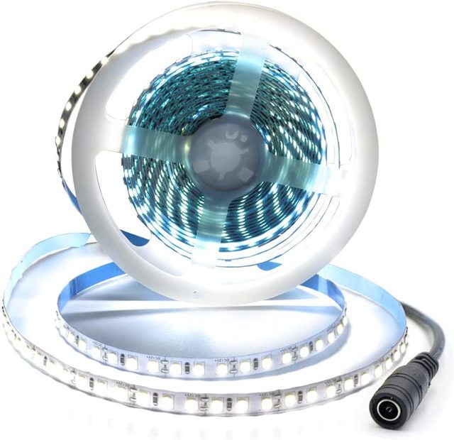 High Brightness LED Strip Light 12V 2835 120led White Warm White Cold White 8mm with DC Head