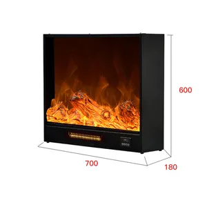 2D-FNH700 personnalisé moderne décoratif 220V Led cheminée insert encastré chauffage flamme artificielle cheminée électrique insert