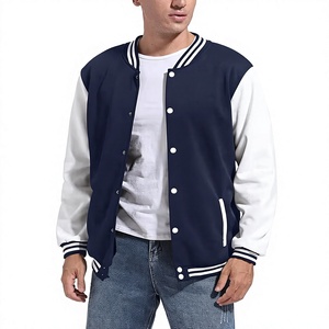 เสื้อแจ็คเก็ตบอมเบอร์แบบ Letterman สไตล์วาร์ซิตี้สุดหรู สำหรับทีมกีฬา  ปรับแต่งได้  คอตั้ง  โลโก้ด้านหน้า  เหมาะสำหรับฤดูหนาว - Product Image 1