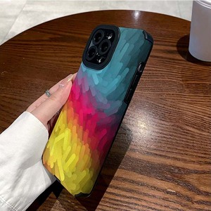 Custodia per cellulare in pelle artificiale TPU con stampa sfumata blu, rosa e gialla per <span class=keywords><strong>iPhone</strong></span> <span class=keywords><strong>XR</strong></span> 11 12 13 14 15 16 17 18 Pro Max - Product Image 6