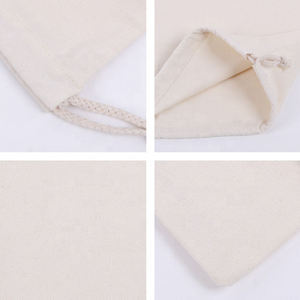 Custom Printed Logo <b>Small</b> <b>White</b> Cotton Pouch Eco Friendly Drawstring Canvas <b>Bags</b> for Wedding Party Gift and Jewelry Packaging - Product Image 2